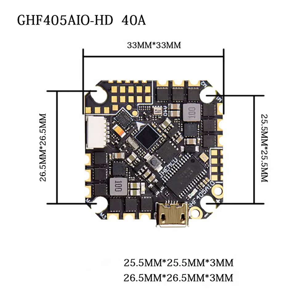 JHEMCU GHF405AIO-HD 40A AIO Fl - Fpv Drone Esc のレビューと価格