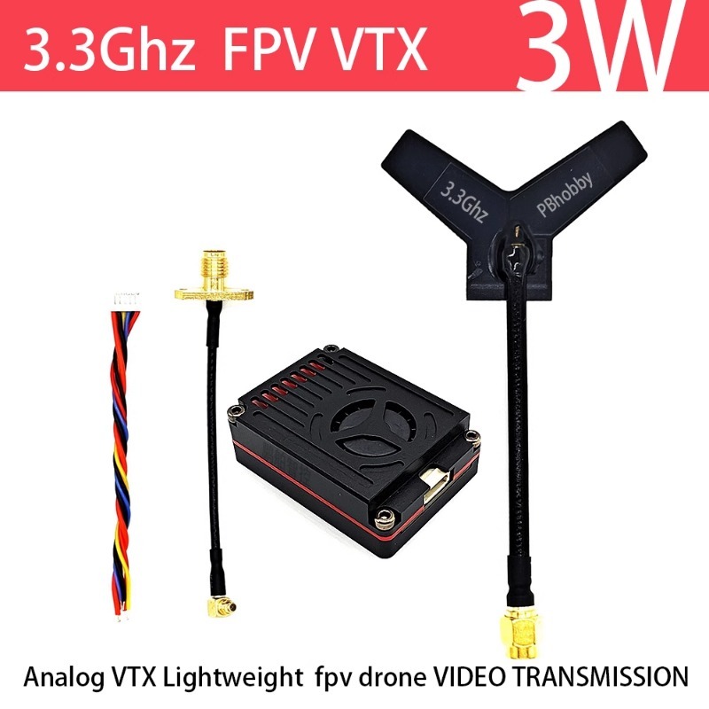 3.3GHz FPV VTX/VRX  3W Analog  - Fpv Drone Transmitter のレビューと価格