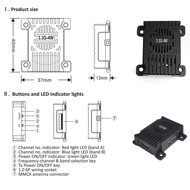 3.3GHz 3.3G 4W FPV Drones Mode - Fpv Drone Antenna のレビューと価格