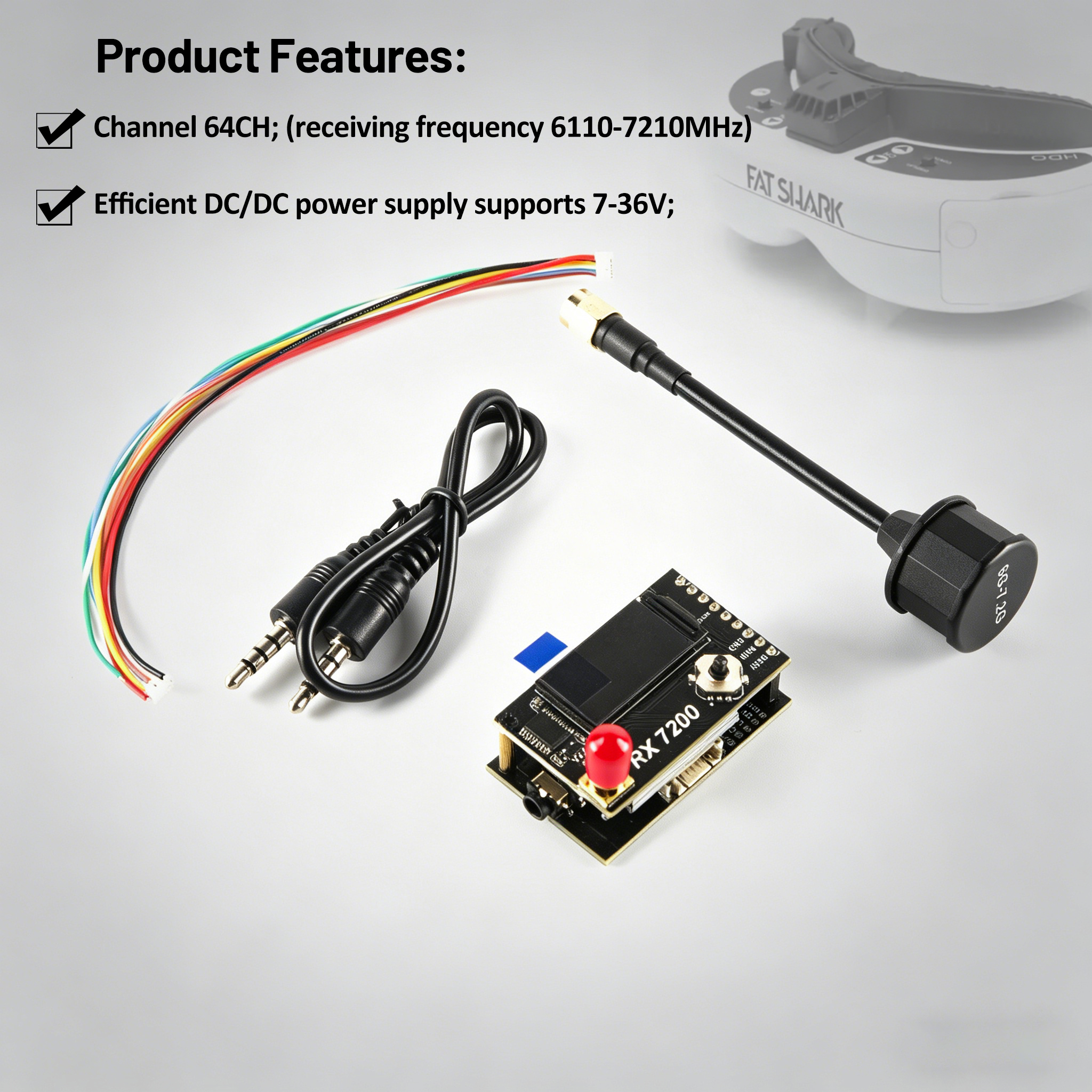7.2G Video Receiver Module 64- - Fpv Drone Goggles のレビューと価格