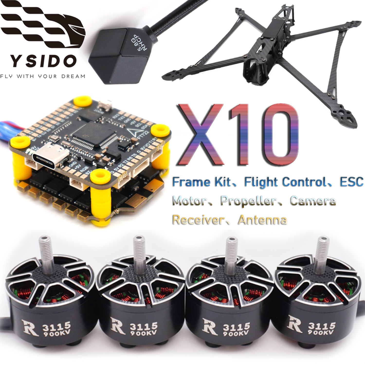 YSIDO RC FPV Drone 427mm Frame - Fpv Drone Tool Kit のレビューと価格