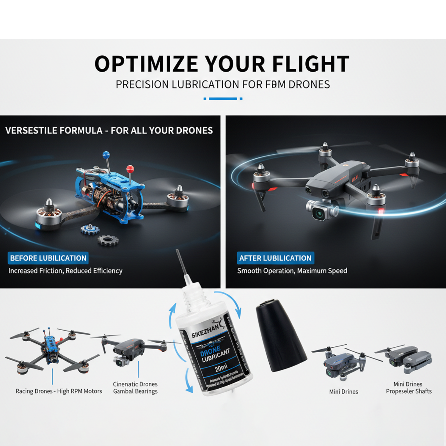 Micro Drone Motor Bearing Lubr - Fpv Drone Quadcopter のレビューと価格