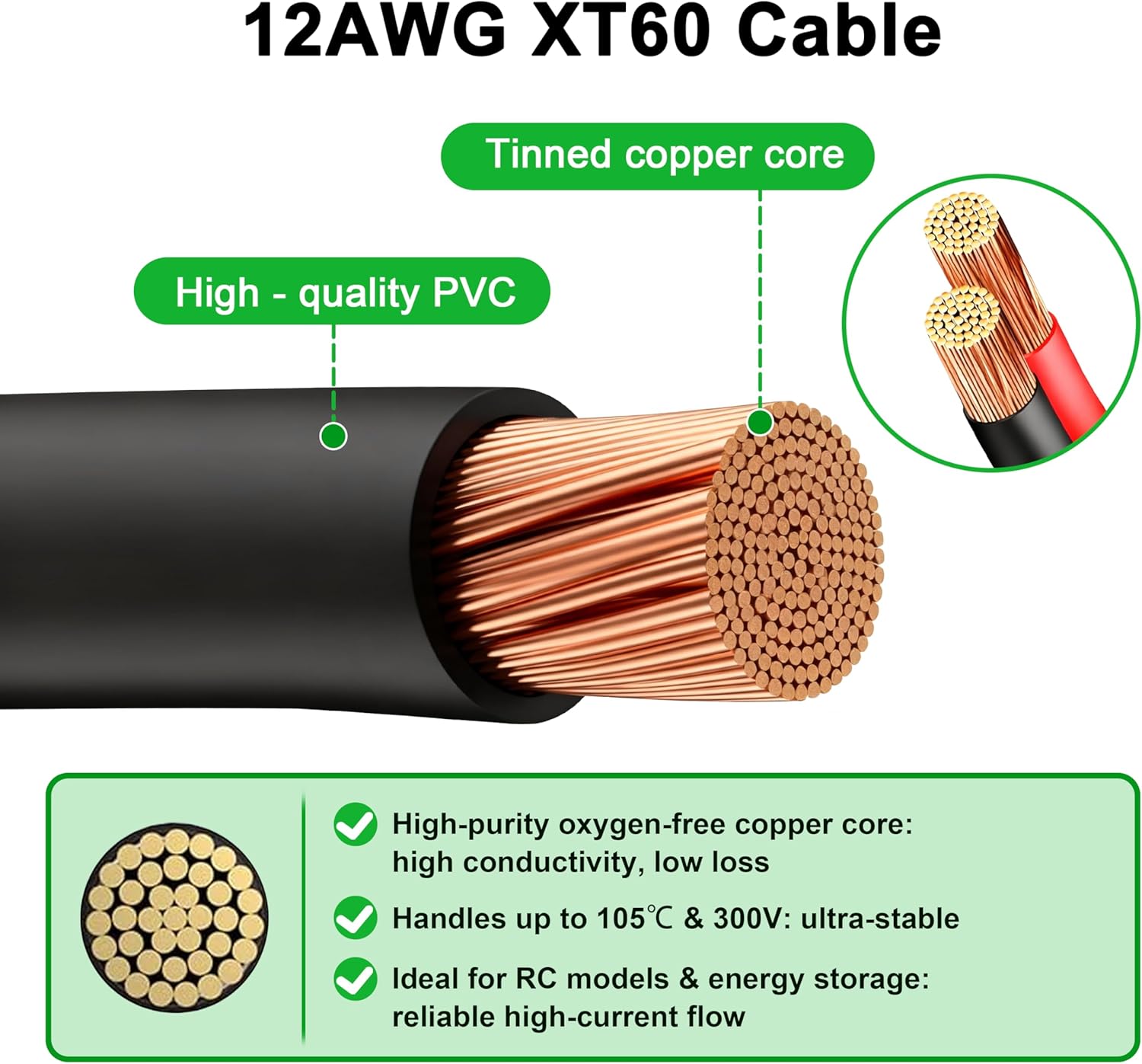 JMUYTOP 3FT 12AWG XT60 Panel M - Fpv Drone Charger のレビューと価格