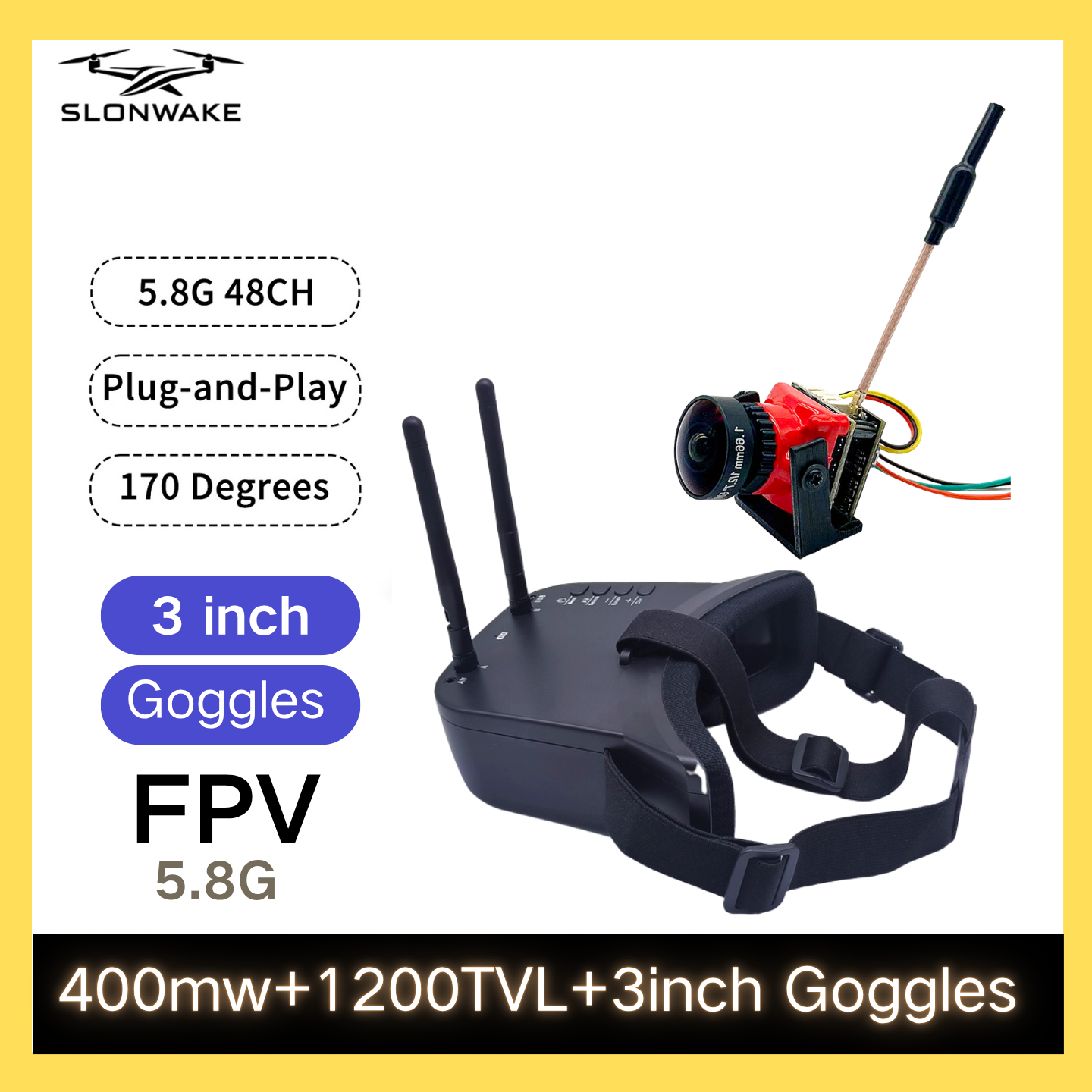 SLONWAKE 5.8G 48CH FPV 400mw V - Fpv Drone Frame のレビューと価格