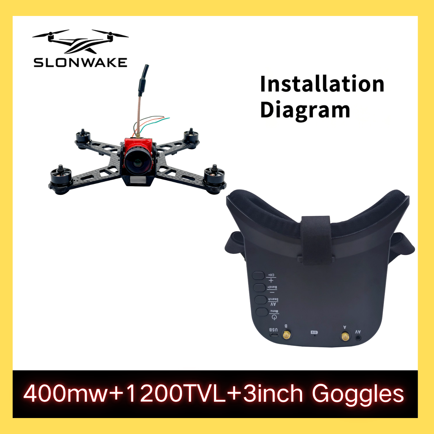SLONWAKE 5.8G 48CH FPV 400mw V - Fpv Drone Frame のレビューと価格