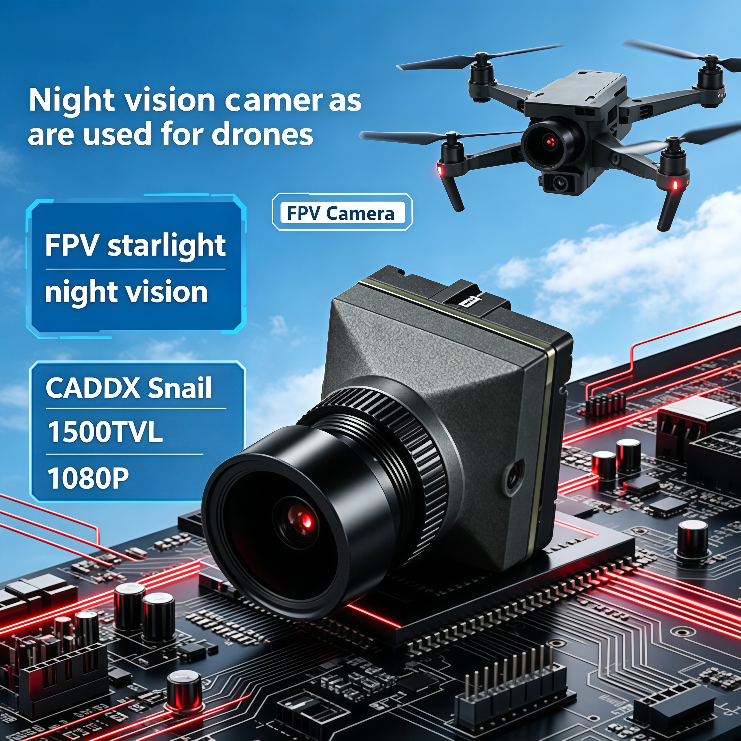 1500TVL HD CADDX Snail FPV Cam - Fpv Drone Camera のレビューと価格