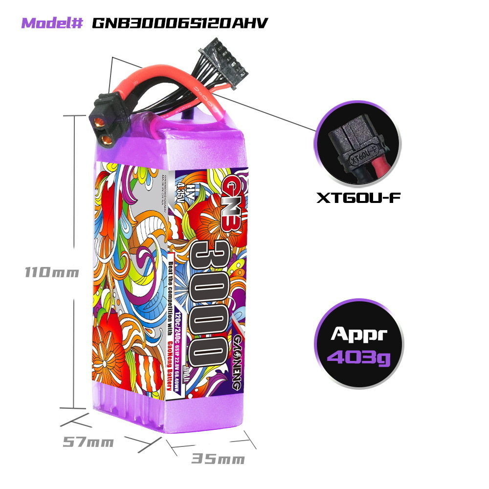 GNB Lipo Battery 6S 22.8V 3000 - Fpv Drone Battery のレビューと価格