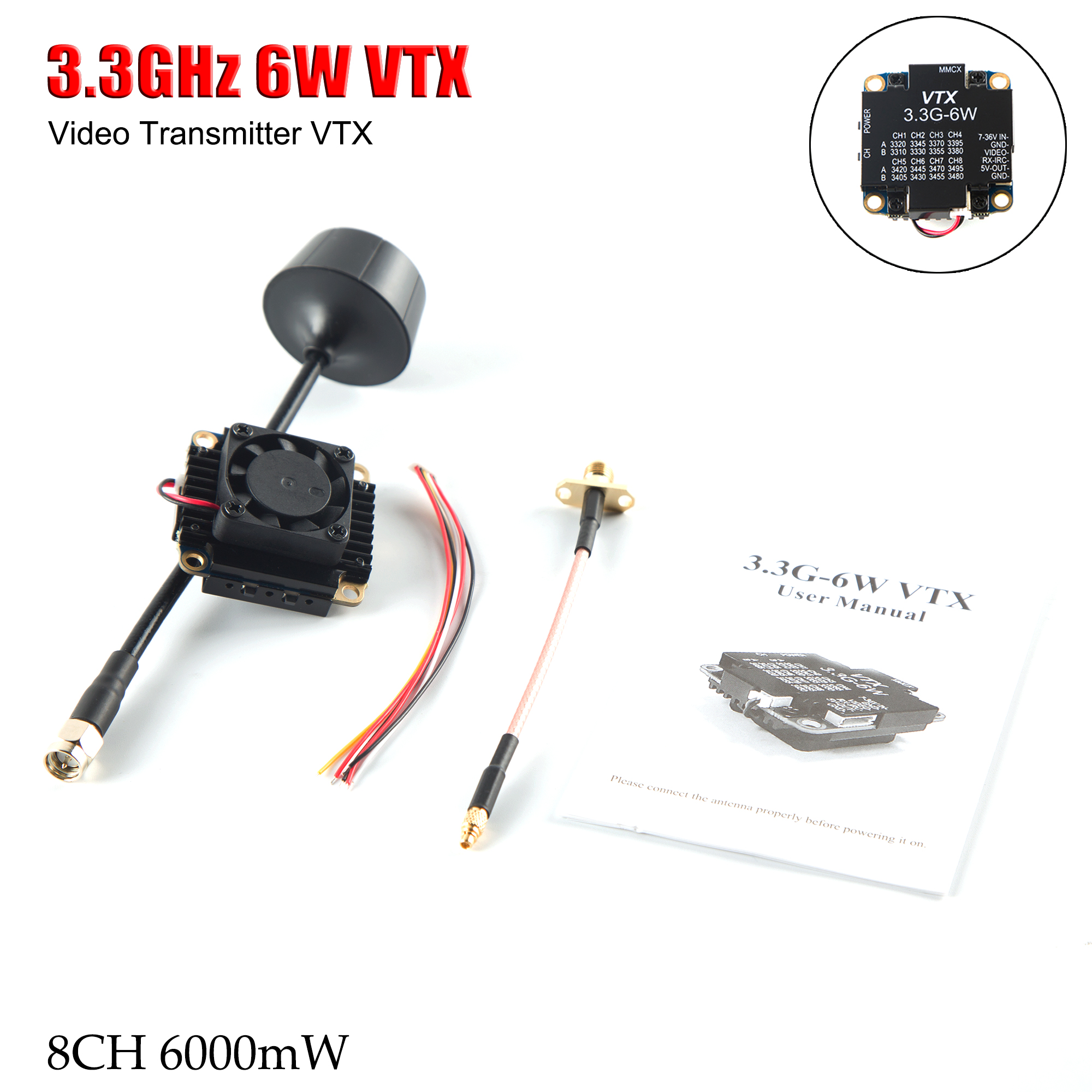 FPV Video Transmitter 3.3G 6W  - Fpv Drone Transmitter のレビューと価格